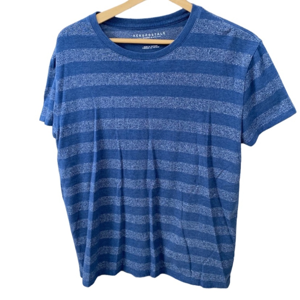 Aeropostale Men’s Basic Striped Blue TShirt Size L